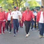 Danlanud Sam Ratulangi Olahraga Bersama di Polda Sulut